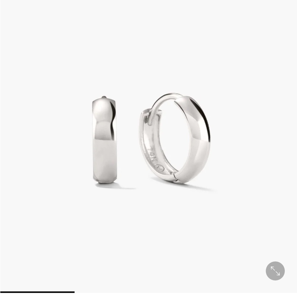 Mejuri Bold Huggie White Gold Hoops Earrings